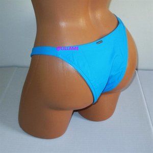 Victorias Secret Brazilian Swim Bikini Bottom L XL U-Front Adjustable Aqua Blue